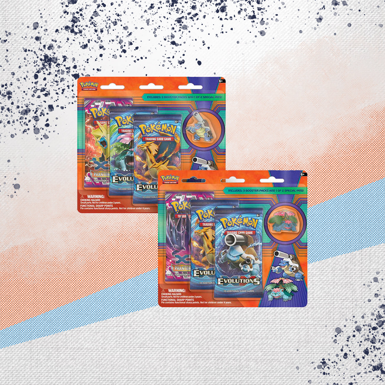 Pokemon XY Evolutions 3-Pack Pin Blister