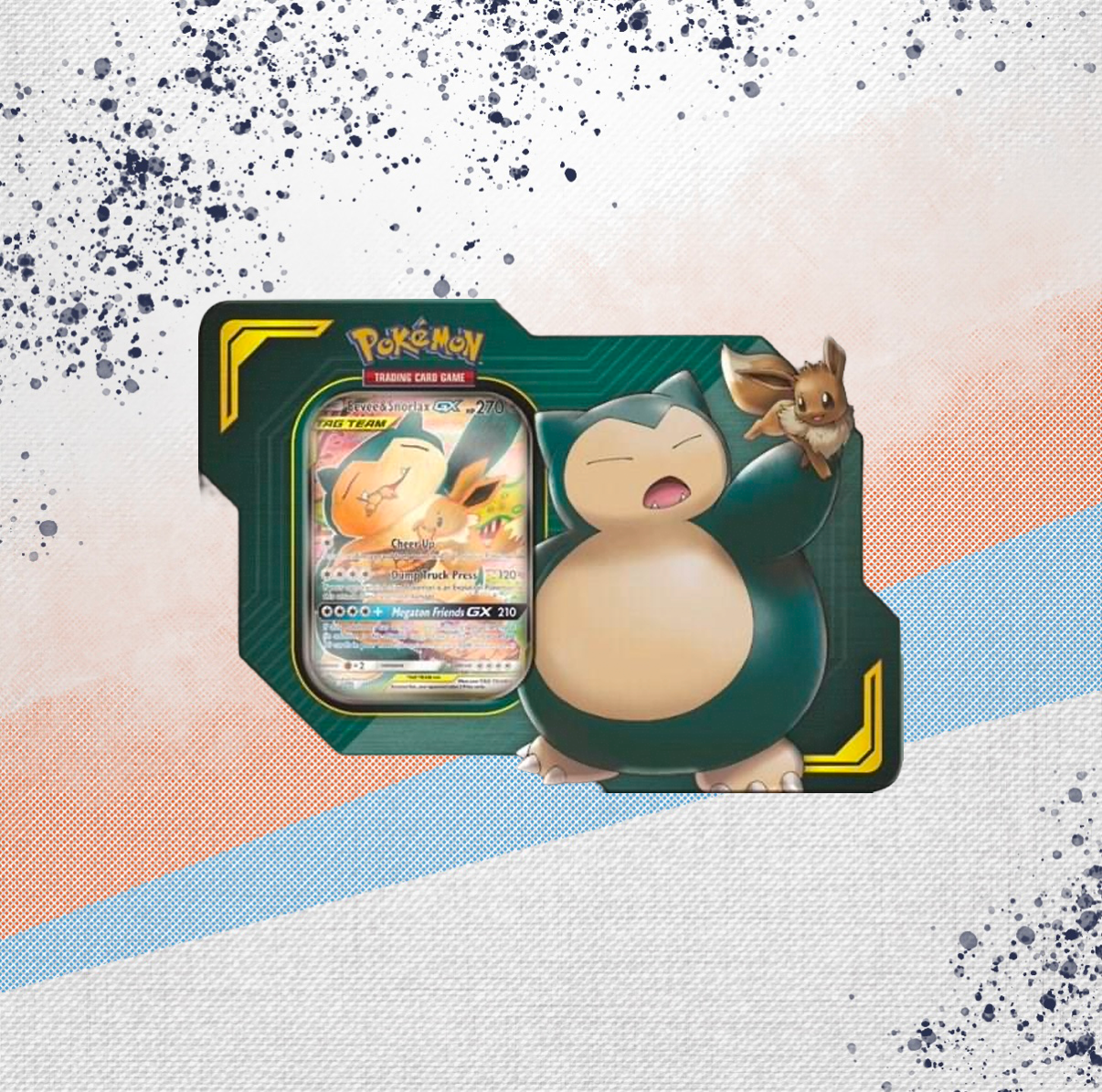 Pokemon Team Up Tag Team Eevee Snorlax GX Tin