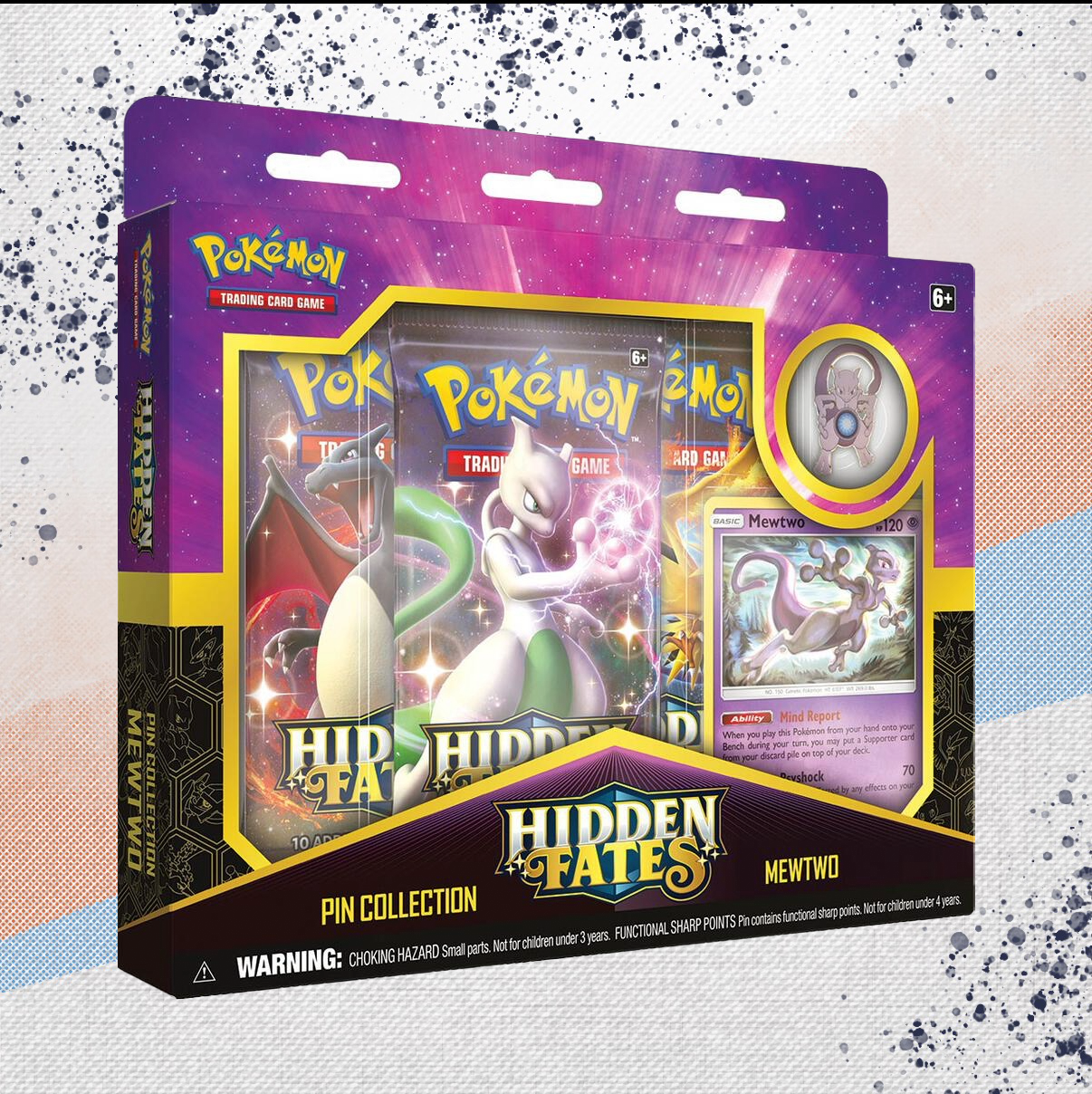 Pokemon Hidden Fates Pin Collection Mewtwo