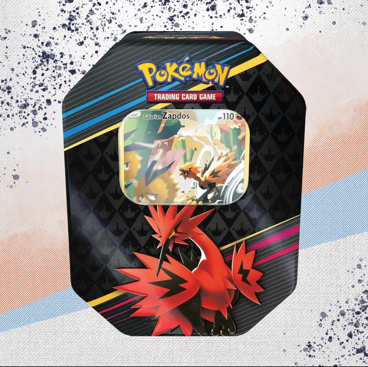 Pokemon Crown Zenith Galarian Zapdos International Tin