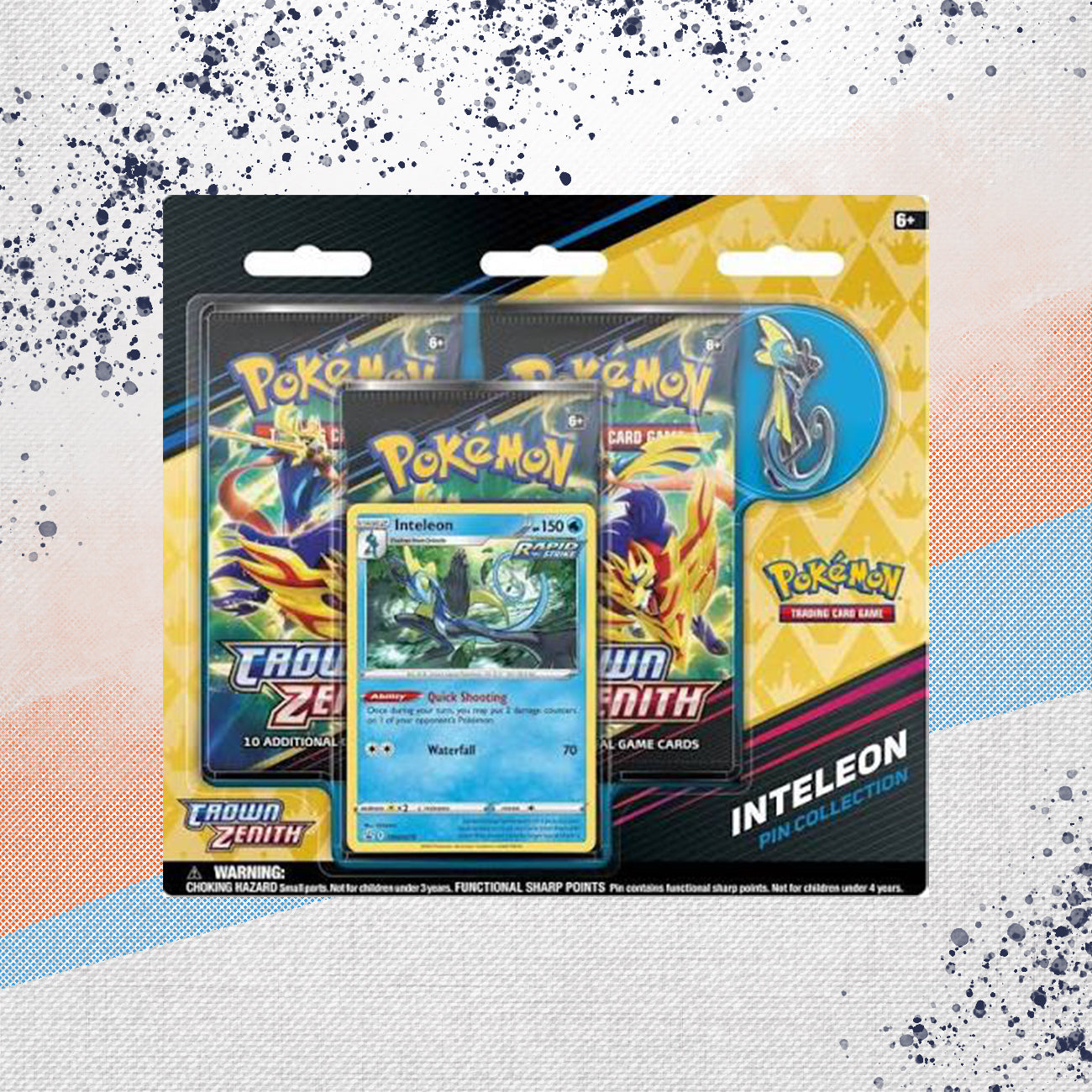 Pokemon Crown Zenith Inteleon Pin Collection 3-Pack Blister