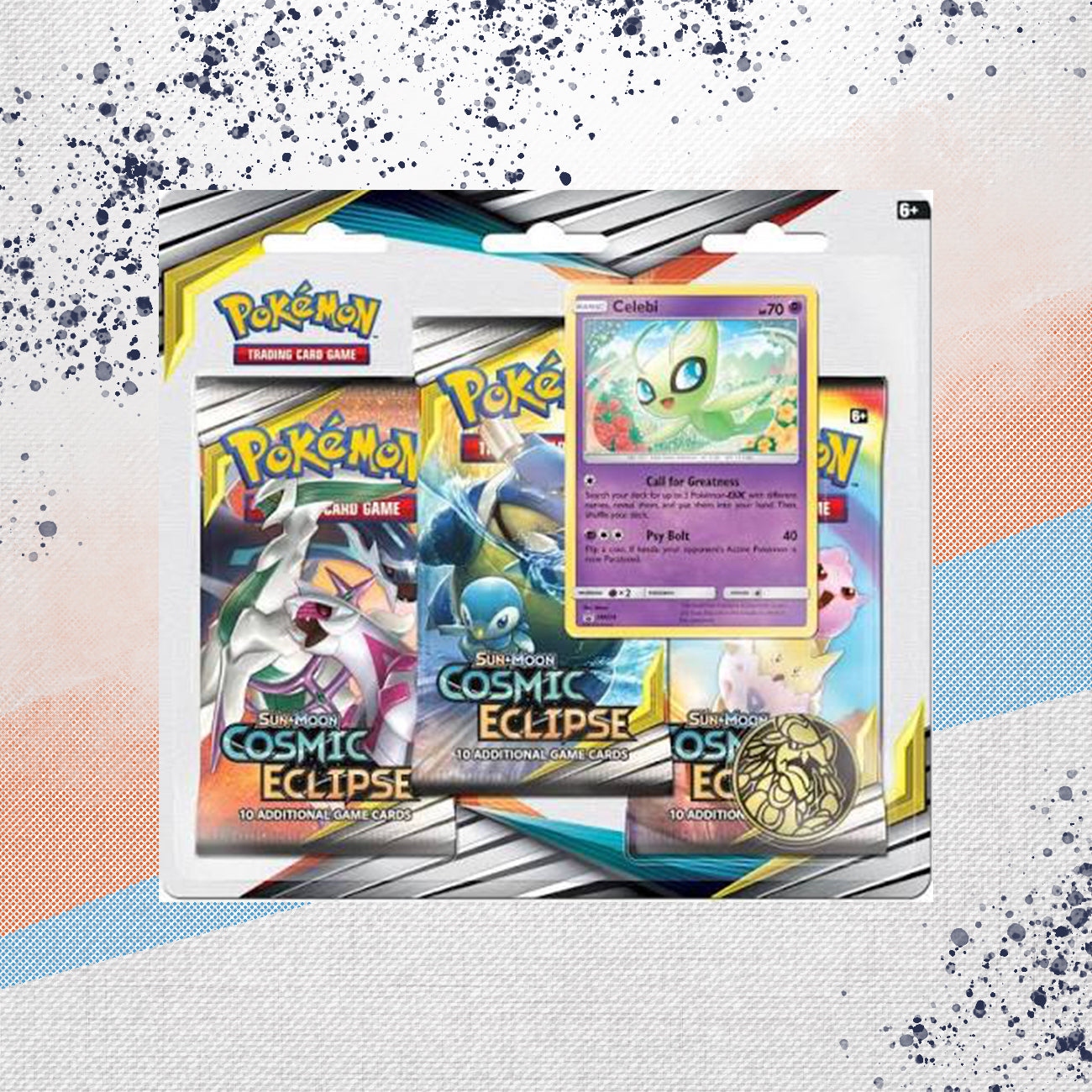 Pokemon Cosmic Eclipse 3 Pack Blister Celebi
