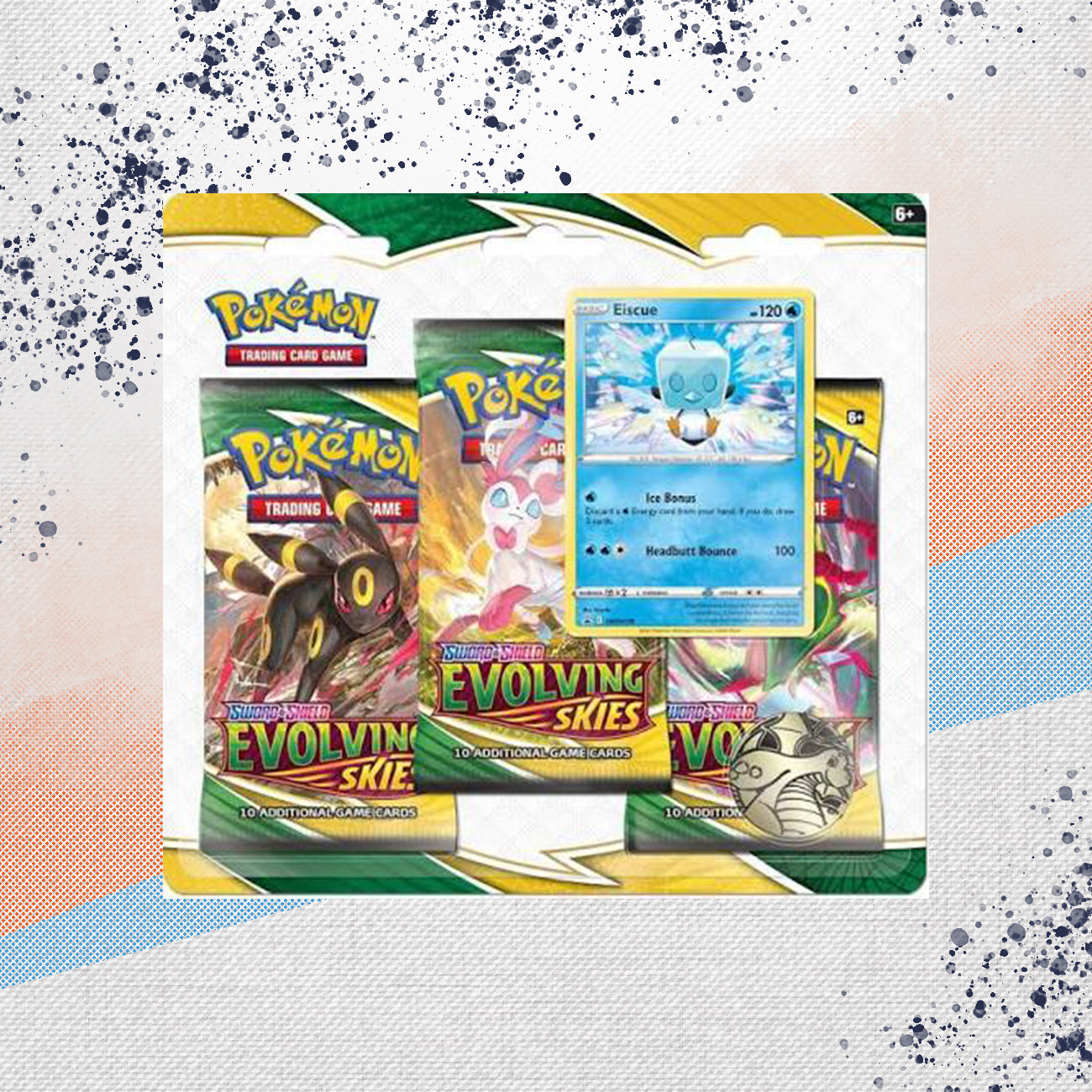 Pokemon Evolving Skies 3 Pack Blister Eiscue