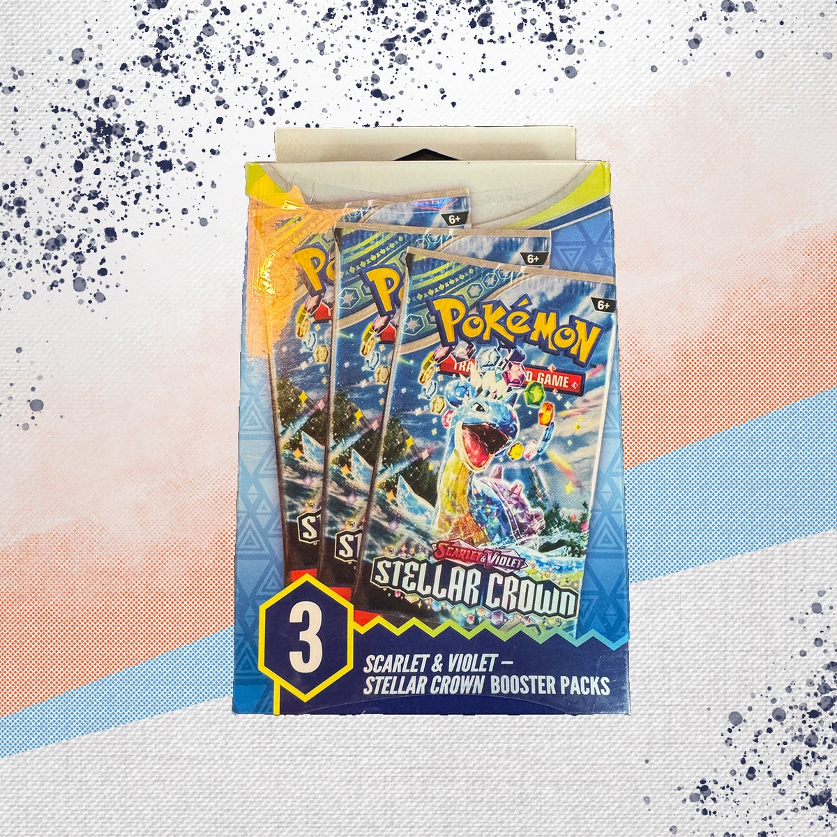 Pokemon Stellar Crown 3 Pack Box