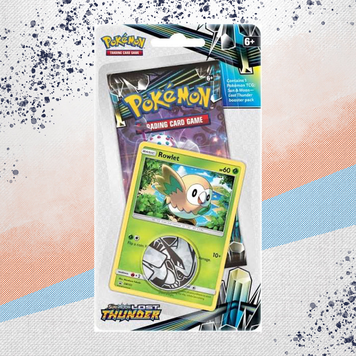 Pokemon Sun &amp; Moon Lost Thunder Rowlet Single Pack Blister
