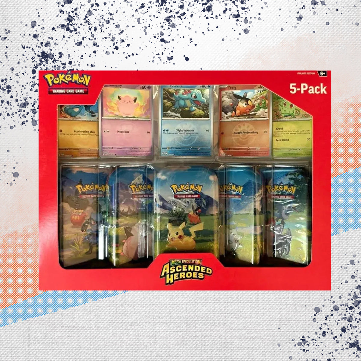 Pokemon Mega Evolution Ascended Heroes Costco 5-Pack Mini Tin Box