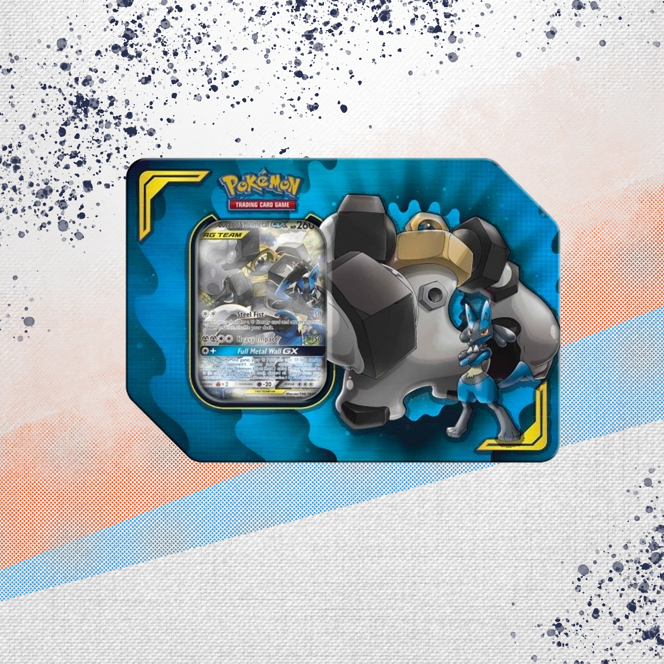 Pokemon Power Partnership Lucario &amp; Melmetal Tag Team GX Tin