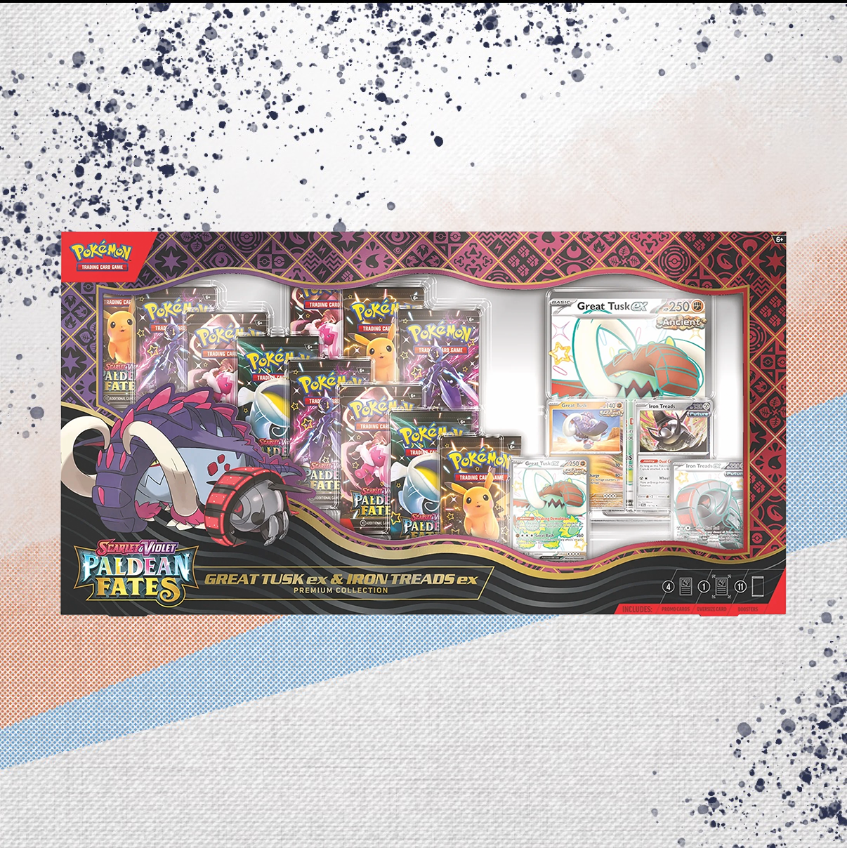 Pokemon Great Tusk EX &amp; Iron Treads Ex Premium Collection Box