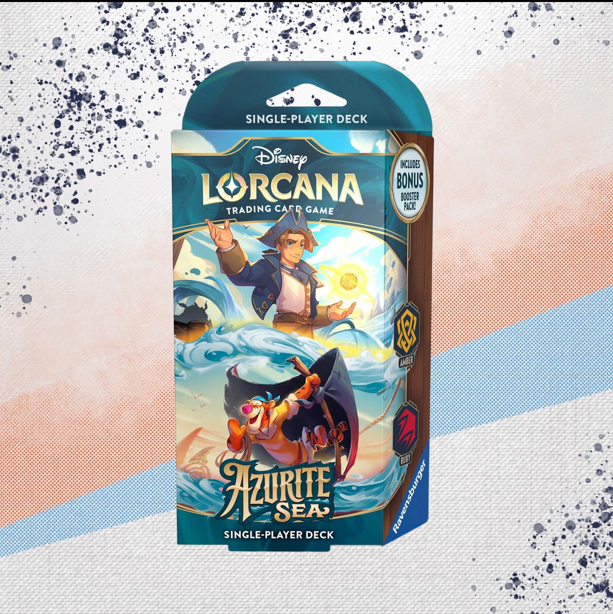 Disney Lorcana Azurite Sea Single Player Deck (Amber &amp; Ruby)