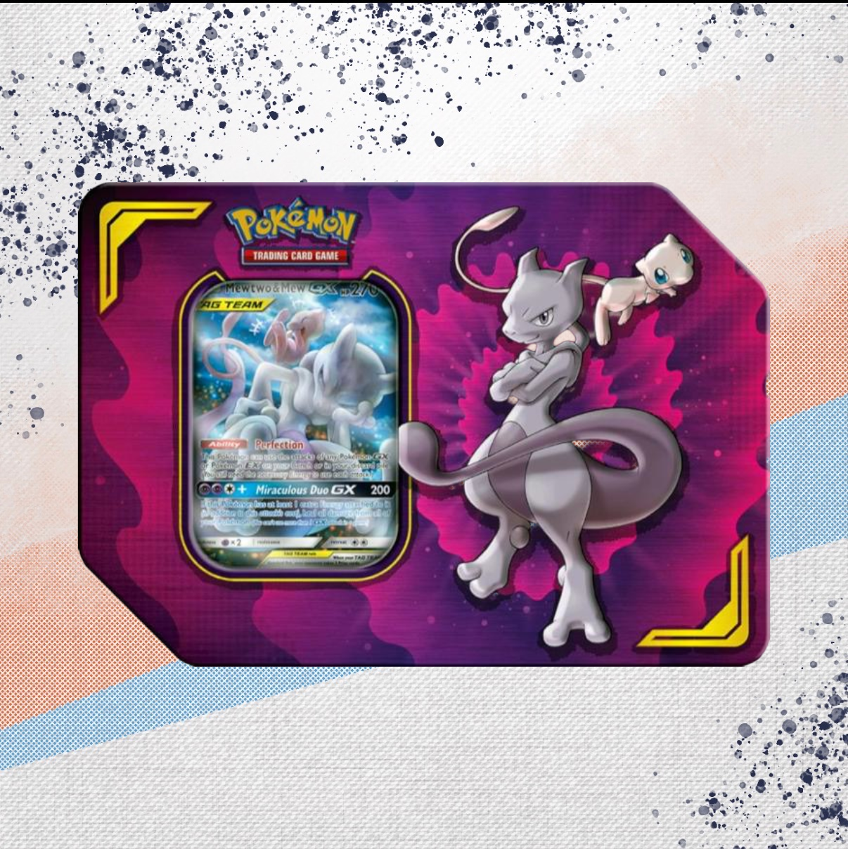 Pokemon Power Partnership Mewtwo &amp; Mew GX Unified Minds Tin